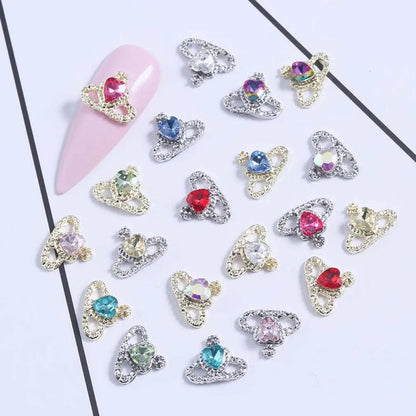 20Pcs New Glitter Rhinestone Planet Nail Charms 3D Luxury Alloy Crystal Jewelry Gems Diamond Nail Parts Manicure Tips Decoration