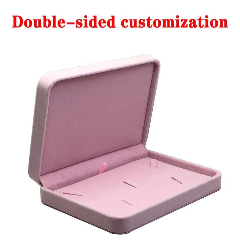 Custom Flannel Jewelry Box Personalise Wedding Ring Box Necklace Ring Earring Bracelet Gift Boxs For Bride Wedding Jewelry Box