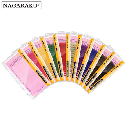 NAGARAKU Color Eyelashes Brown Blue Purple Pink White Yellow Green Red False Eyelashes Cilios Maquiagem Makeup Mix 7~15mm