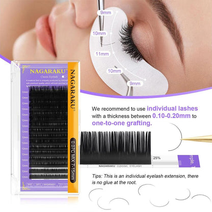 NAGARAKU Maquiagem Makeup Lashes 5 Cases lot 0.03mm Individual Eyelash High Quality Soft Natural Faux Cils