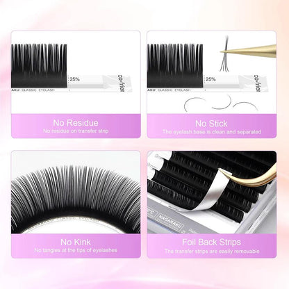 NAGARAKU Mix Eyelashes Maquiagem Makeup Individual Eyelash Extension 16 Lines Mix 7-15mm High Quality Natural Synthetic Mink