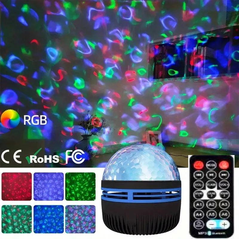 1pc Starry Projector Light With 7 Color Patterns & Remote Control, Polar Projector Night Light For Bedroom Atmosphere