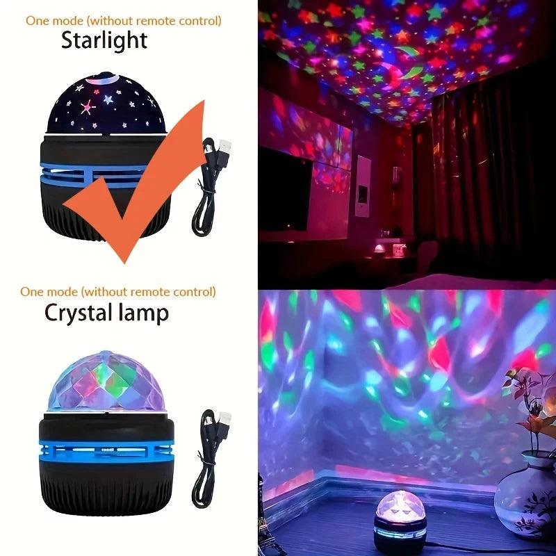 1pc Starry Projector Light With 7 Color Patterns & Remote Control, Polar Projector Night Light For Bedroom Atmosphere