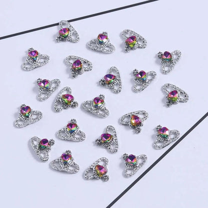 20Pcs New Glitter Rhinestone Planet Nail Charms 3D Luxury Alloy Crystal Jewelry Gems Diamond Nail Parts Manicure Tips Decoration