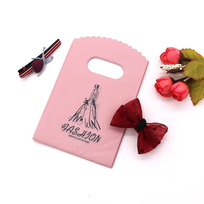 New Fashion Wholesale 50Pcs/Lot 9*15cm Simple Dots Mini Plastic Gift Bag Small Candy Jewelry Packaging Bags With Handles