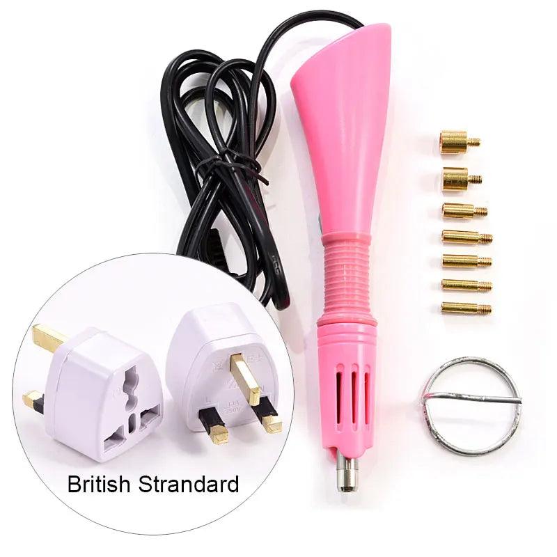 Fast Heated! EU/US Plug White Hotfix Rhinestone Applicator Pink Iron-on Hot Fix Rhinestone Applicator Wand Heat-fix Tool  Y2852