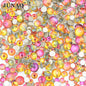 JUNAO 1400pc Mix Size White Opal Glass Rhinestones 3D Nail Art Stones Nail Crystal Gems Stickers Non Hot Fix Strass Appliques