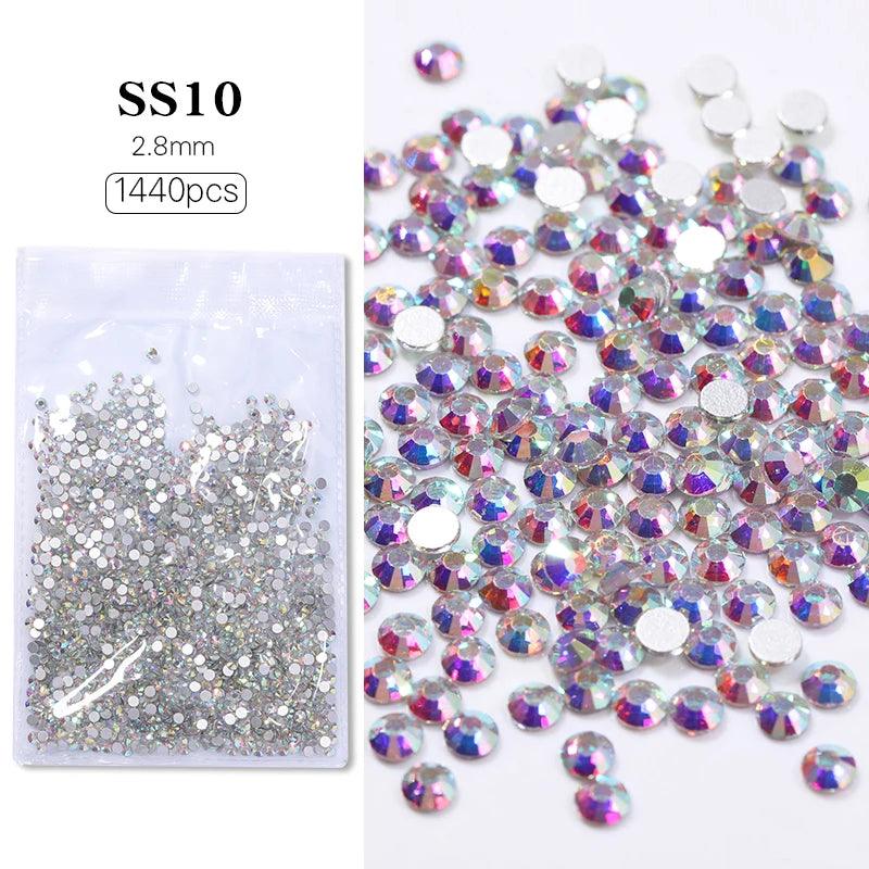 Aurora Irregular Crystal Rhinestones Nail Charm Mixed-Size Resin Flatback Jewelry Gems Stone Parts Manicure Nail Art Decorations