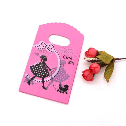 New Fashion Wholesale 50Pcs/Lot 9*15cm Simple Dots Mini Plastic Gift Bag Small Candy Jewelry Packaging Bags With Handles