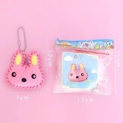 10Pcs/lot Handcraft Toys for Children Non-woven Fabric DIY Handmade Pink Bag Keychain Ornaments Arts Crafts Kits Creative Toy