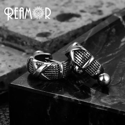 REAMOR Gothic U Shaped Hoop Earrings Women Men Stainless steel X Symbol Piercing Clip On Earrings Punk Trendy Jewelry Gift 1 Set - HighGloss Shop