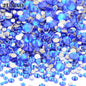 JUNAO 1400pc Mix Size White Opal Glass Rhinestones 3D Nail Art Stones Nail Crystal Gems Stickers Non Hot Fix Strass Appliques