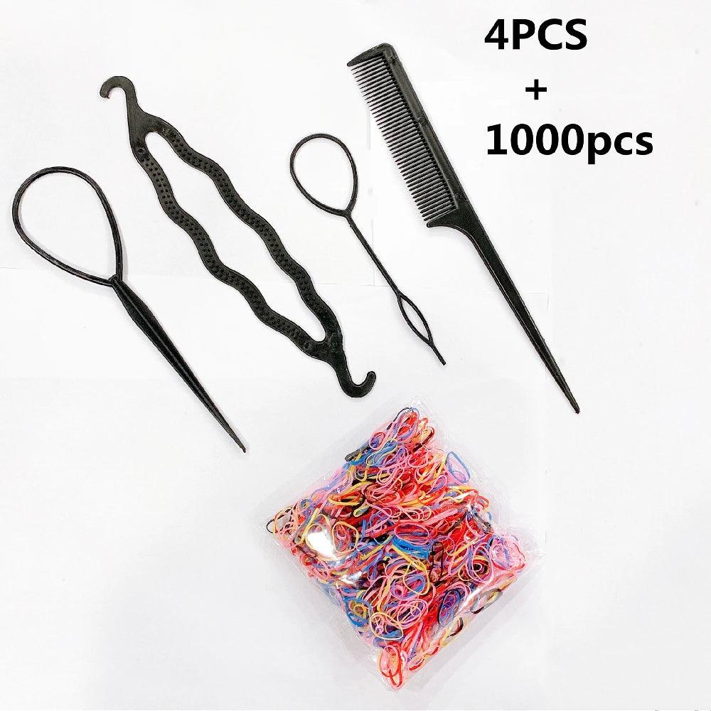 1Set Hairstyle Braiding Tools Set Pull-through Hair Needle Magic Variety DIY Hair Accessoires Hair Comb Hair Styling Tools