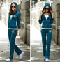 Women's Velvet Tracksuit Fabric Tracksuits Hoodies and Pants Velour Suit Two Piece Set S-XXL