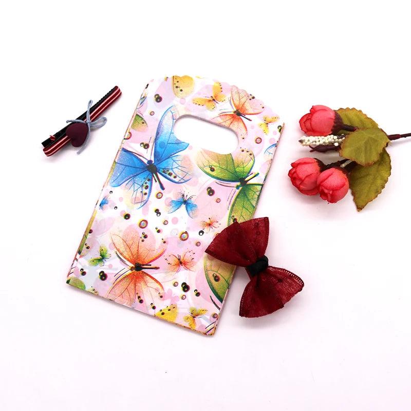 New Fashion Wholesale 50Pcs/Lot 9*15cm Simple Dots Mini Plastic Gift Bag Small Candy Jewelry Packaging Bags With Handles