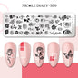 NICOLE DIARY Heart Spider Web Nail Stamping Plates Halloween Heart Line Printing Stencil Nail Arts Tool Nails Decorations Design