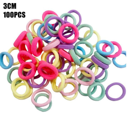 100PCS/Set Candy colors Baby Girls Hair Ring Children 2/3CM Hair Bands Ponytail Elastic Rubber Band Mini Kid Hair Accessories