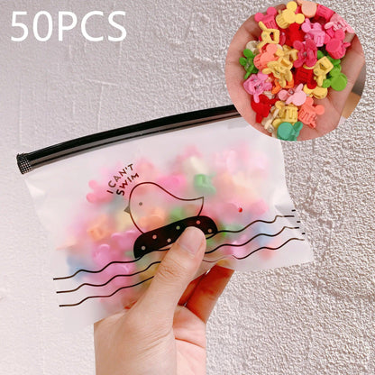 30/50PCS Set Girls Cartoon  Colorful Flower Mini Hair Claws Kids Sweet Hairpins Children Fashion Hair Accessories Cute Hair Clip