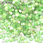 JUNAO 1400pc Mix Size White Opal Glass Rhinestones 3D Nail Art Stones Nail Crystal Gems Stickers Non Hot Fix Strass Appliques