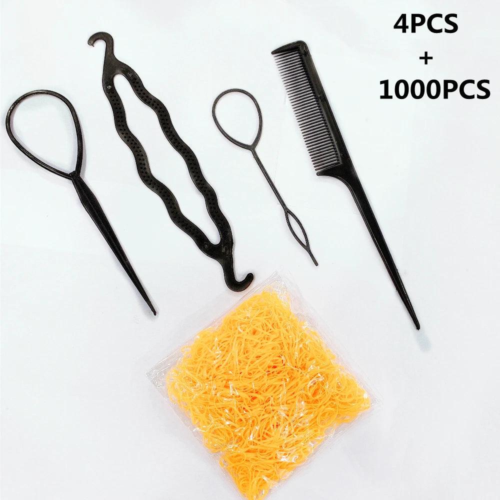 1Set Hairstyle Braiding Tools Set Pull-through Hair Needle Magic Variety DIY Hair Accessoires Hair Comb Hair Styling Tools