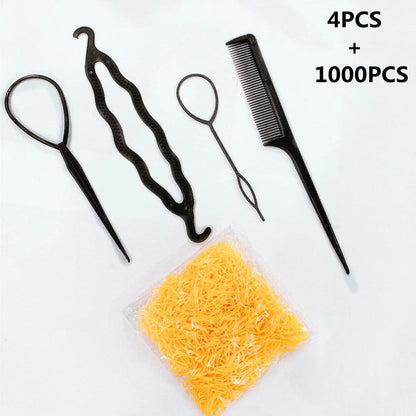 1Set Hairstyle Braiding Tools Set Pull-through Hair Needle Magic Variety DIY Hair Accessoires Hair Comb Hair Styling Tools