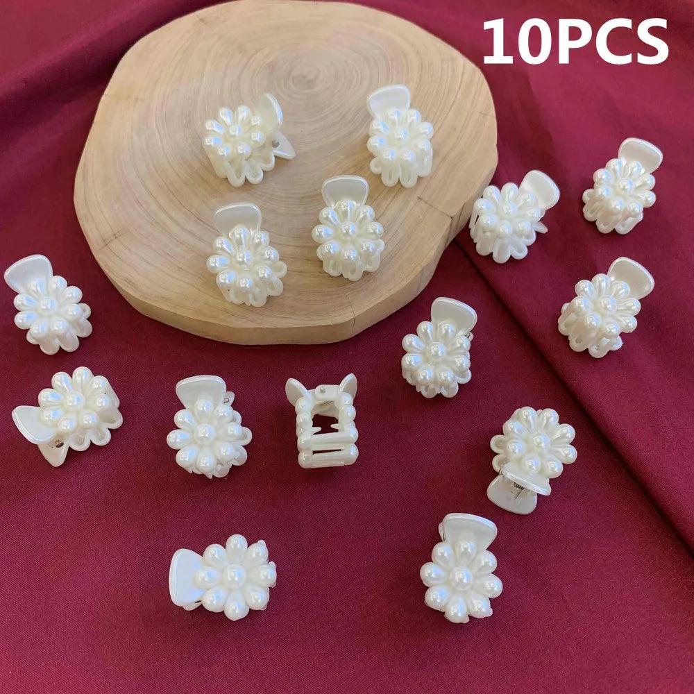 1Set Alloy Mini Pearl Women air Claws Small Hair Claws Kids Sweet Hairpins Hair Clips Fashion Matte Headbands Hair Accessories