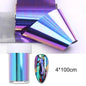 Aurora Chrome Nail Foil Mirror Effect Nail Pigment Irridescent Glitter Heart Marble Foil Sticker Decoration Manicure Wraps