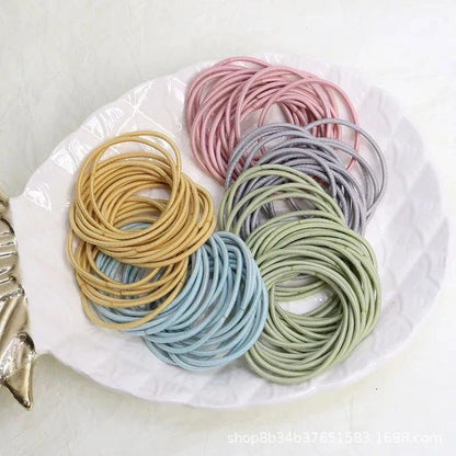 50/100PCS New Color Nylon Elastic Hair Tie 5CM Rubber Band for Women Men Thin Hairbands Ponytail Holder Hair Accessories