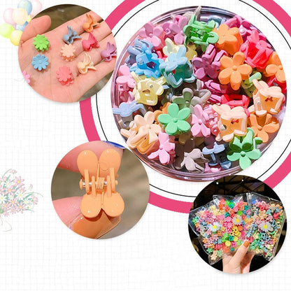 30/50PCS Set Girls Cartoon  Colorful Flower Mini Hair Claws Kids Sweet Hairpins Children Fashion Hair Accessories Cute Hair Clip