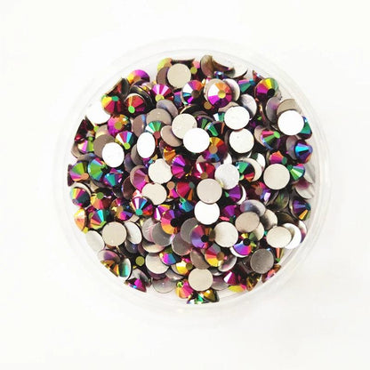 Rainbow-Rose-Gold Super Glitter Glue On Non HotFix Rhinestone s3 -s34 Crystal 3D Nail Art Rhinestones Decorations