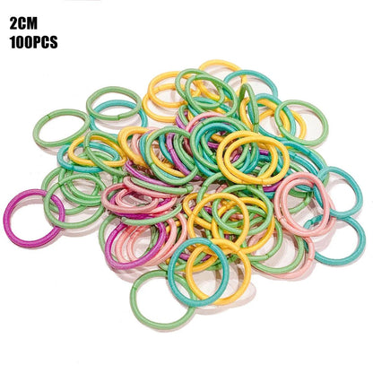 100PCS/Set Candy colors Baby Girls Hair Ring Children 2/3CM Hair Bands Ponytail Elastic Rubber Band Mini Kid Hair Accessories