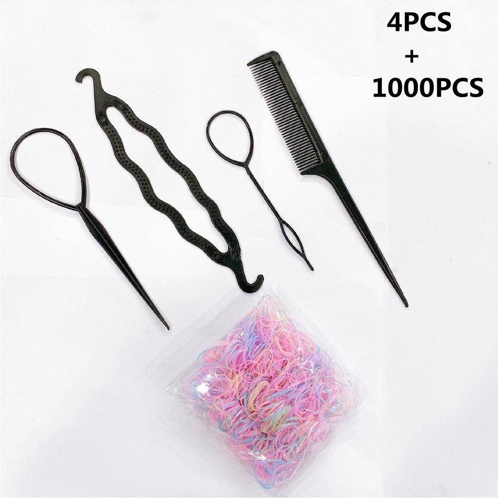 1Set Hairstyle Braiding Tools Set Pull-through Hair Needle Magic Variety DIY Hair Accessoires Hair Comb Hair Styling Tools