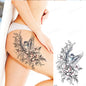 Black Flower Rose Waterproof Temporary Bird Snake Sexy Body Arm Leg Gem Henna Tattoo Fashion Big Fake Sleeve Sticker