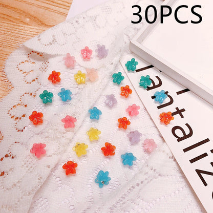 30/50PCS Set Girls Cartoon  Colorful Flower Mini Hair Claws Kids Sweet Hairpins Children Fashion Hair Accessories Cute Hair Clip