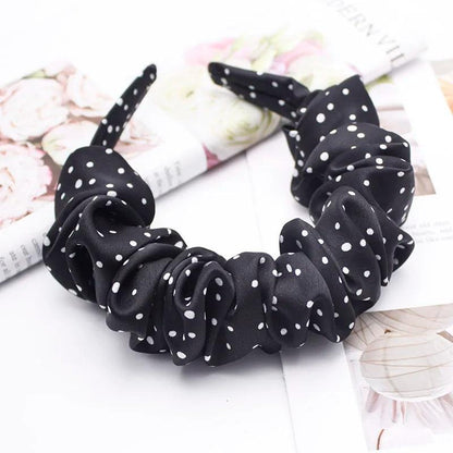 Lystrfac New Fashion Print Leopard Scrunchy Headband for Women Girls Trendy Pleated Hairband Female Headpieces Hair Accessories