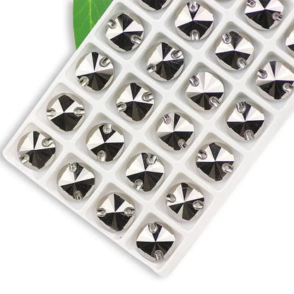 QL Crystal Rivoli Sew On Rhinestones Clear AB Crystal Flatback 2 holes round for DIY Clothes bags shoes accessories