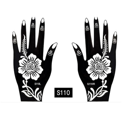 2024 New Professional Henna Stencil Temporary Hand Tattoo Body Art Sticker Template Wedding Tool Flower Tattoo Stencil