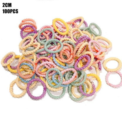 100PCS/Set Candy colors Baby Girls Hair Ring Children 2/3CM Hair Bands Ponytail Elastic Rubber Band Mini Kid Hair Accessories