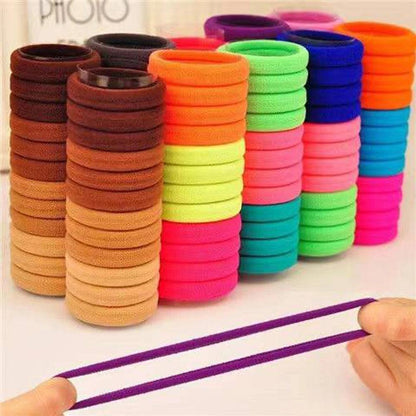 50PCS Seamless Elastic Hair Scrunchy For Women Hair Bands Solid Color Big Rubber Band Ponytail Holder Girl Hair Accessories