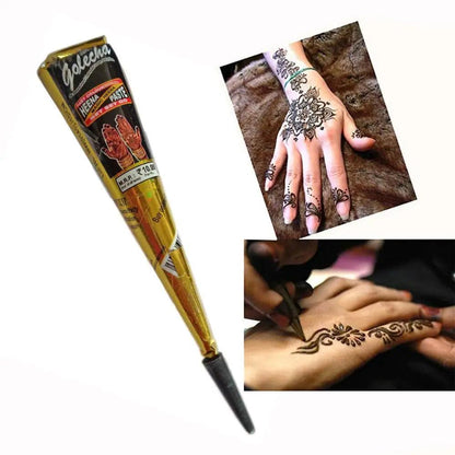 Natural Indian Henna Brown Color Tattoo Paste Cone Temporary Drawing Tattoo Stencil Women Makeup Body Art Cream