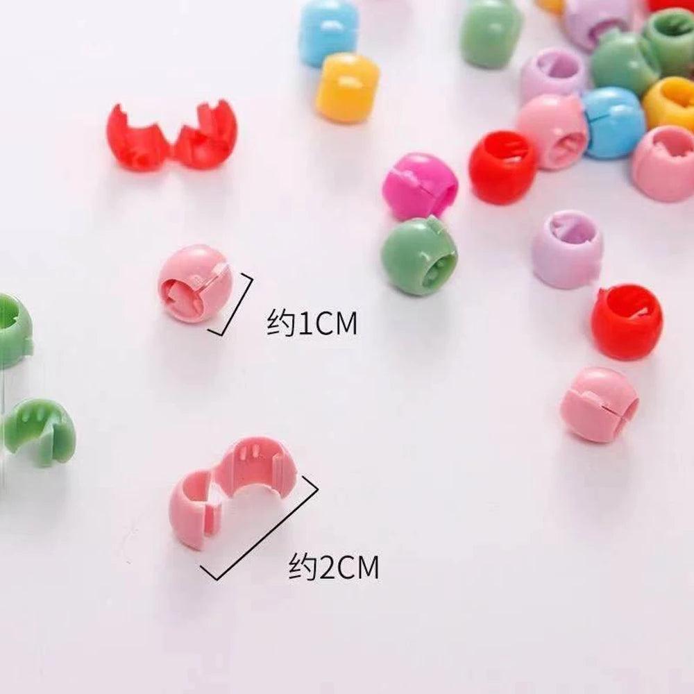 20/100PCS Candy Colors Plastic Beads Braids Hair Clip Headwear Girls Colorful Small Hair Claw Women Girl Hair Accessoires