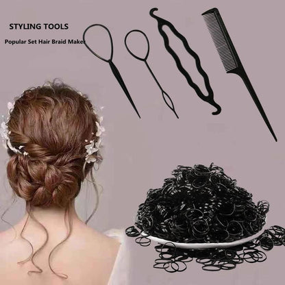 1Set Hairstyle Braiding Tools Set Pull-through Hair Needle Magic Variety DIY Hair Accessoires Hair Comb Hair Styling Tools