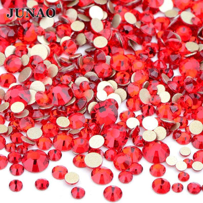 JUNAO 1400pc Mix Size White Opal Glass Rhinestones 3D Nail Art Stones Nail Crystal Gems Stickers Non Hot Fix Strass Appliques