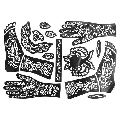 2024 New Professional Henna Stencil Temporary Hand Tattoo Body Art Sticker Template Wedding Tool Flower Tattoo Stencil