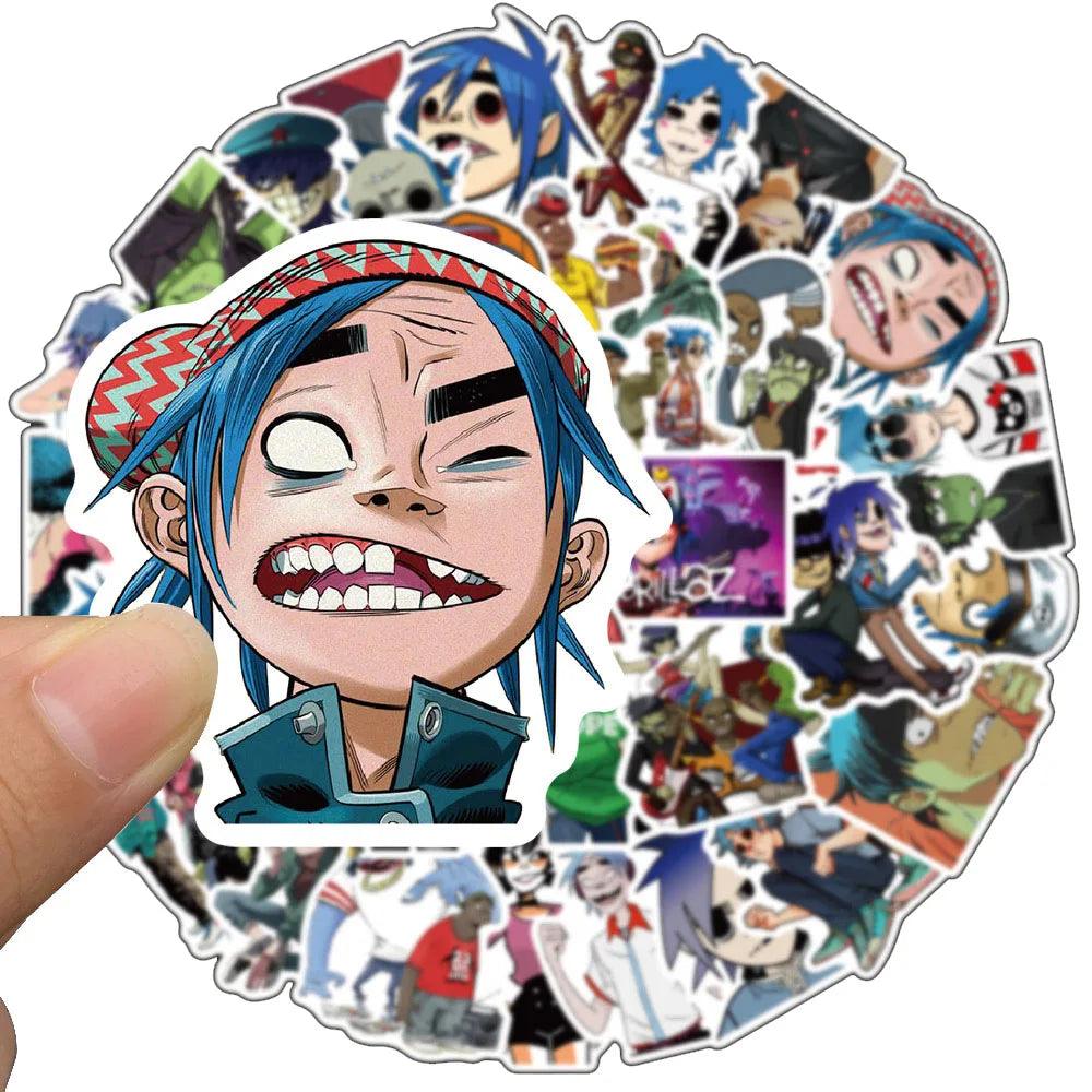 10/30/50pcs Anime Gorillaz Music Band Cartoon Stickers Decal Motorcycle Phone Laptop Luggage Guitar Car Graffiti Sticker Kid Toy