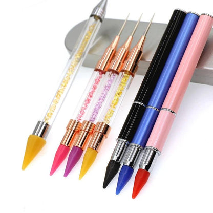 1set/lot quality Crystal Pen picking up Rhinestones Gems Sticky Wax Pencil DIY Tools for Nail art Cloth Diamond Picker Painting