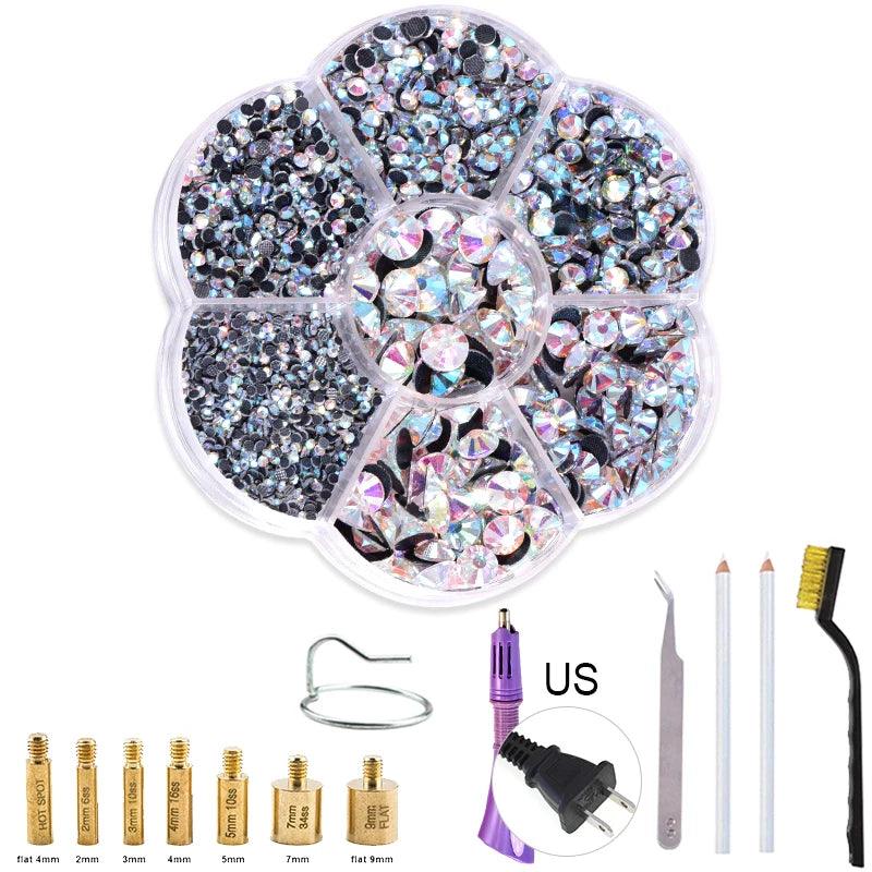 Fast Heated! EU/US Plug White Hotfix Rhinestone Applicator Pink Iron-on Hot Fix Rhinestone Applicator Wand Heat-fix Tool  Y2852