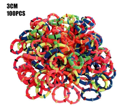 100PCS/Set Candy colors Baby Girls Hair Ring Children 2/3CM Hair Bands Ponytail Elastic Rubber Band Mini Kid Hair Accessories