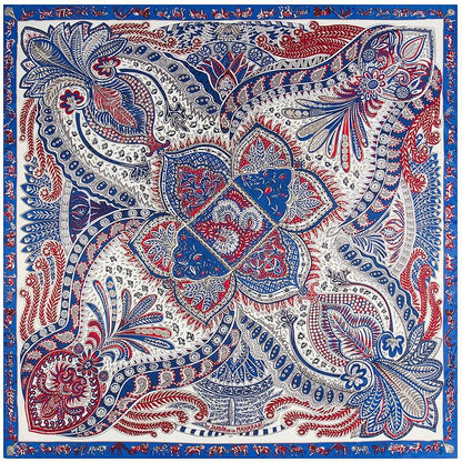 130cm Fashion Bandana Women Scarf Luxury Brand Paisley Hijab Twill Silk Shawl Scarfs For Ladies Foulard Square Scarves Wraps