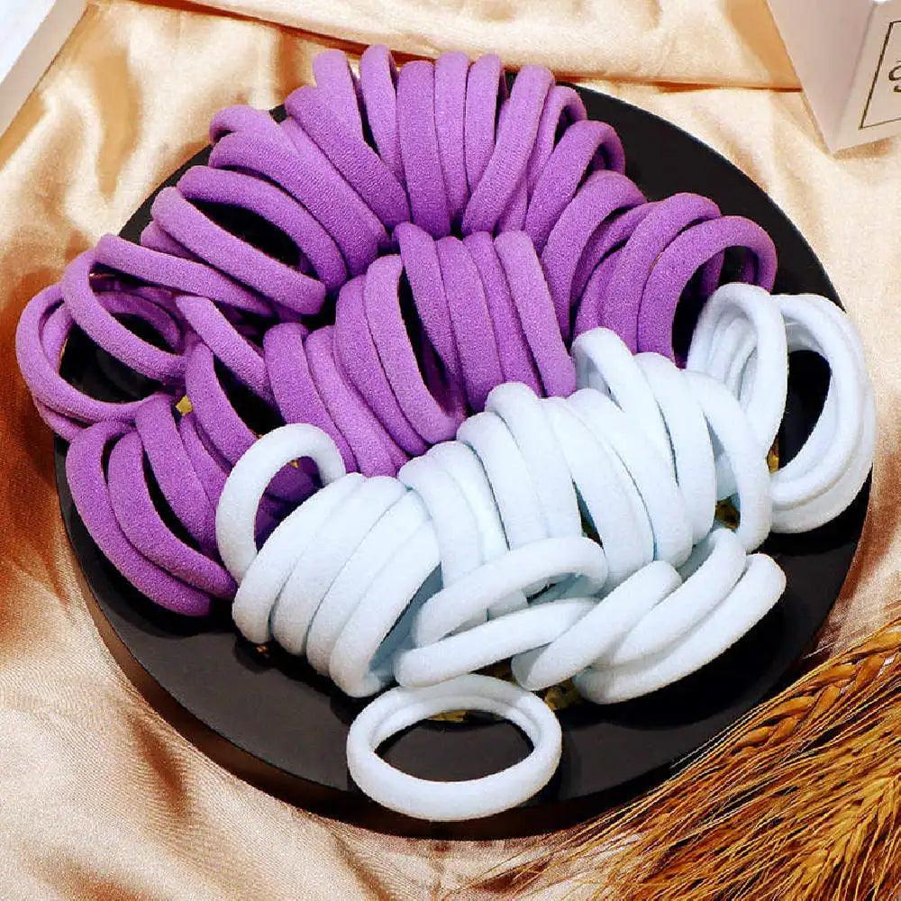 25-100PCS Diameter 5cm Hair Scrunchy For Women Hair Bands Elastic Seamless Link Rope Hair Accessories Headdress Hair Ties